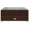 Patio Coffee Table Brown 23.6"x23.6"x11.8" Poly Rattan & Glass