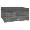 11 Piece Garden Lounge Set with Cushions Poly Rattan Gray