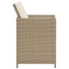 Patio Chairs with Cushions 2 pcs Poly Rattan Beige