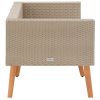 2-Seater Patio Sofa with Cushions Poly Rattan Beige
