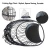 Large Folding Hanging Egg Chair with Stand Outdoor Patio Swing Egg Chair with Grey Cushion;  330LBS Capacity