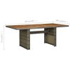 Patio Table Brown Poly Rattan and Solid Acacia Wood