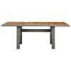 Patio Table Light Gray Poly Rattan and Solid Acacia Wood