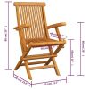 Patio Chairs with Cream Cushions 4 pcs Solid Teak Wood