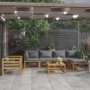 7 Piece Patio Lounge Set with Cushion Solid Acacia Wood
