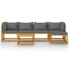 7 Piece Patio Lounge Set with Cushion Solid Acacia Wood