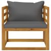 5 Piece Patio Lounge Set with Cushion Solid Acacia Wood