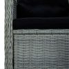 Patio Chairs with Cushions 2 pcs Poly Rattan Light Gray