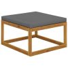 4 Piece Patio Lounge Set with Cushion Solid Acacia Wood