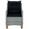 Patio Chairs with Cushions 2 pcs Poly Rattan Light Gray