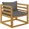 5 Piece Patio Lounge Set with Cushion Solid Acacia Wood