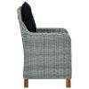 Patio Chairs with Cushions 2 pcs Poly Rattan Light Gray