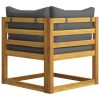 6 Piece Patio Lounge Set with Cushion Solid Acacia Wood