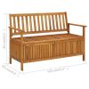 Patio Storage Bench 47.2" Solid Acacia Wood