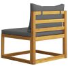 6 Piece Patio Lounge Set with Cushion Solid Acacia Wood